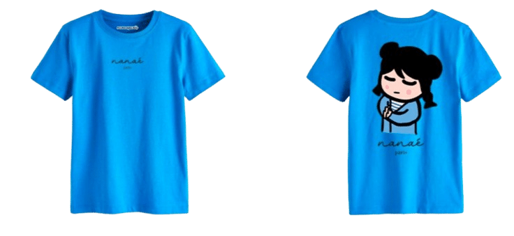 T-shirt bleu NanaéParis - Anaé se concentre